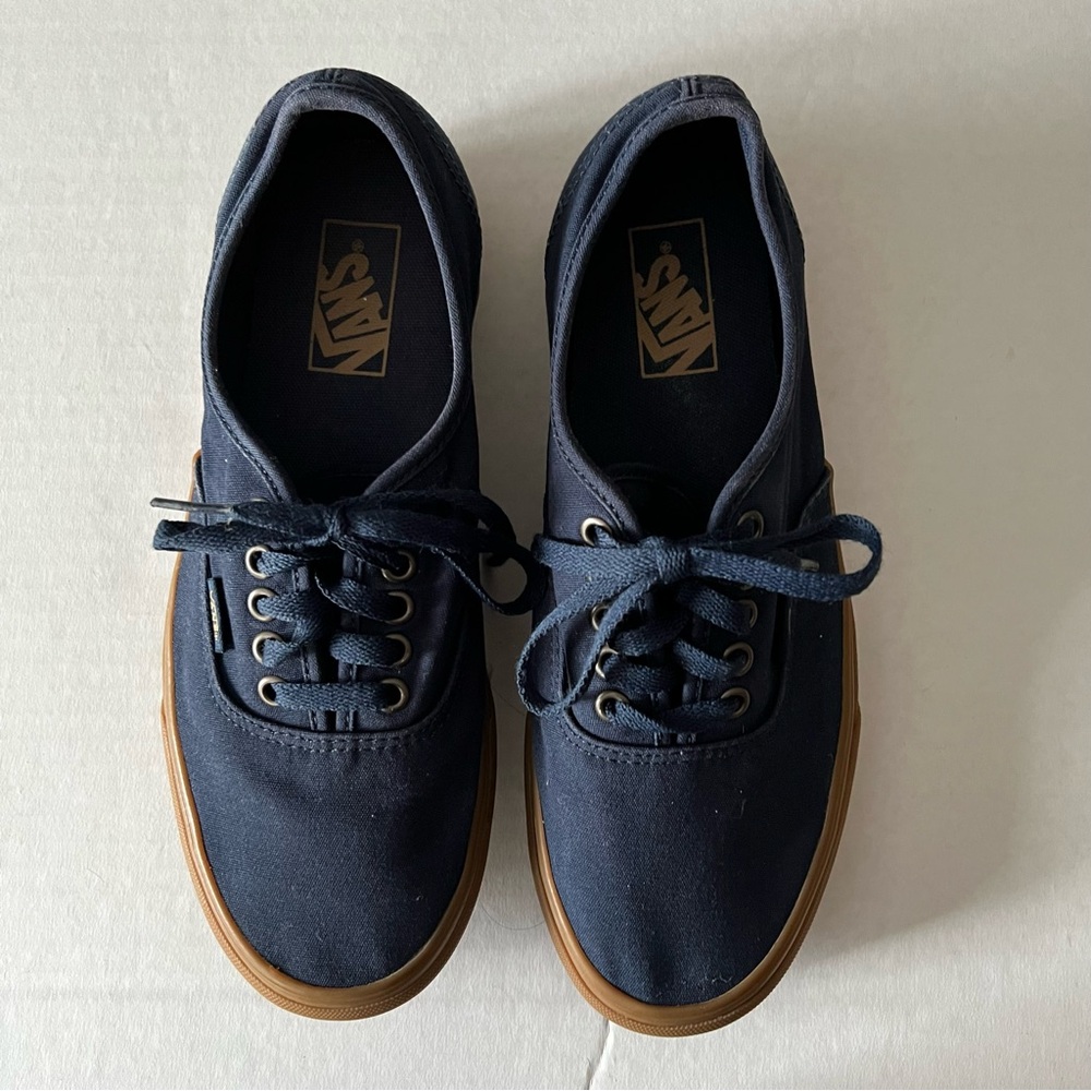 Vans Dark Blue and Brown Men’s Canvas Shoes